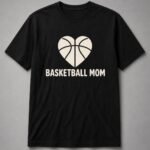 Basketball Mom Heart Unisex T-Shirt - Black