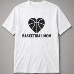 Basketball Mom Heart Unisex T-Shirt - White