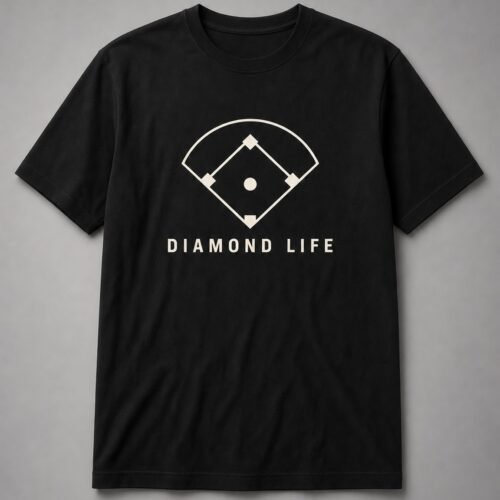 Diamond Life Baseball Field Unisex T-Shirt - Black