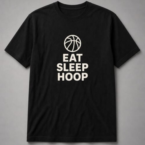 Eat Sleep Hoop Basketball Unisex T-Shirt - Black