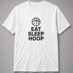 Eat Sleep Hoop Basketball Unisex T-Shirt - White