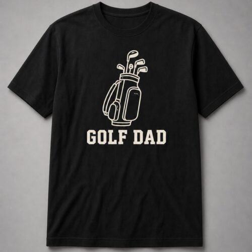 Golf Dad Golf Bag Unisex T-Shirt - Black
