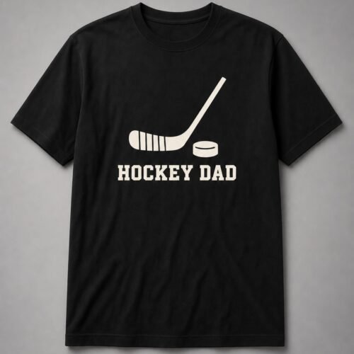 Hockey Dad Stick And Puck Unisex T-Shirt - Black