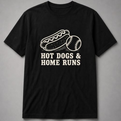 Hot Dogs And Home Runs Unisex T-Shirt - Black