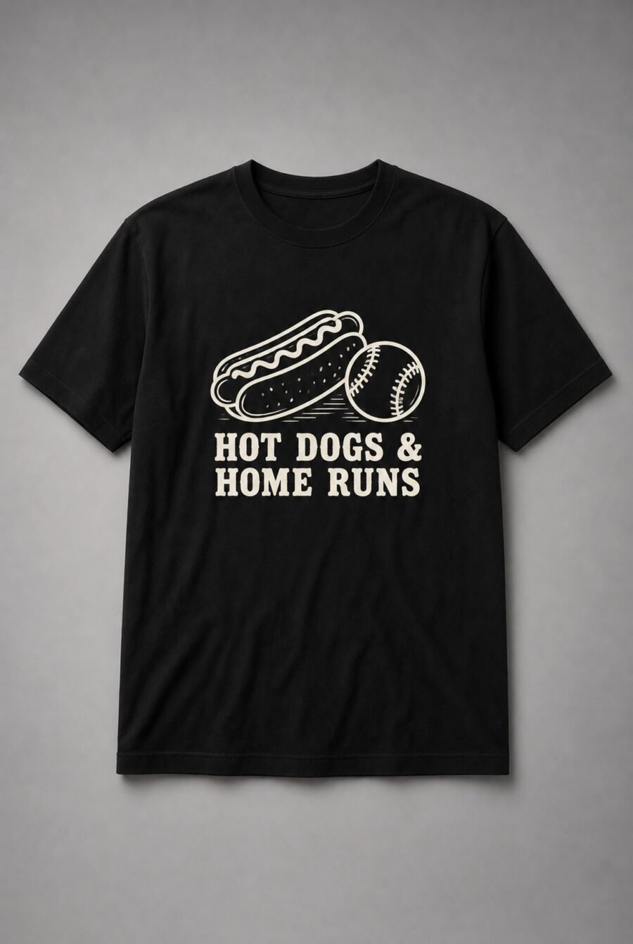 Hot Dogs And Home Runs Unisex T-Shirt - Black