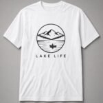 Lake Life Fishing Boat Badge Unisex T-Shirt - White