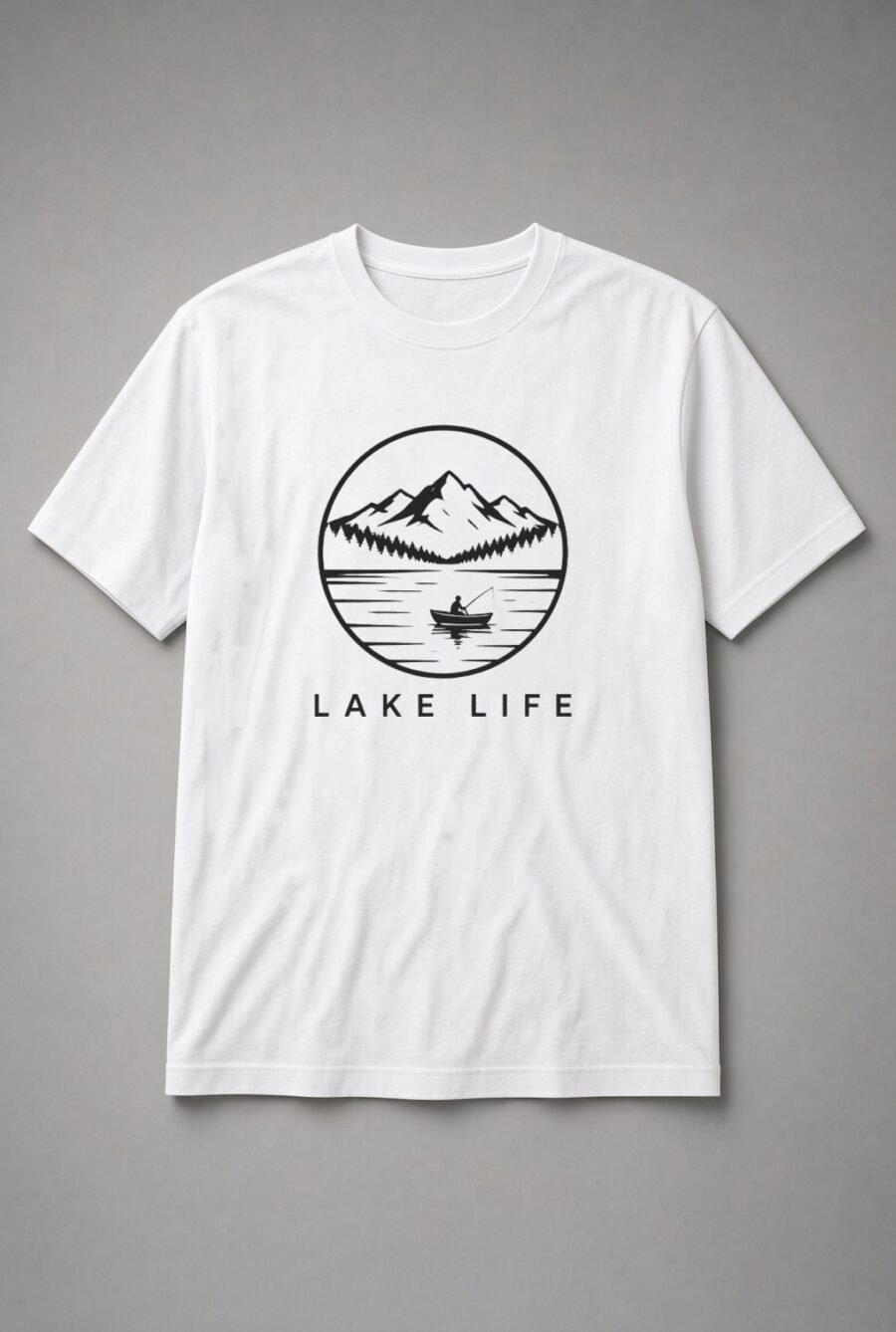 Lake Life Fishing Boat Badge Unisex T-Shirt - White