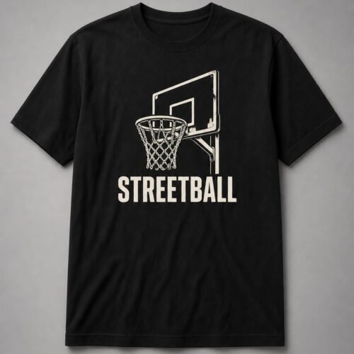 Streetball Chain Net Hoop Unisex T-Shirt - Black